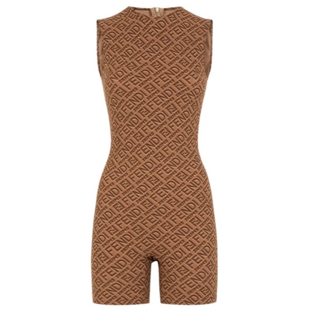FENDI x SKIMS Sleeveless Mid Thigh Bodysuit
